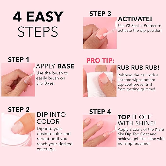 Kiara Sky Long Lasting Nail Dip Powder Pink Grapefruit Cosmo 1 oz
