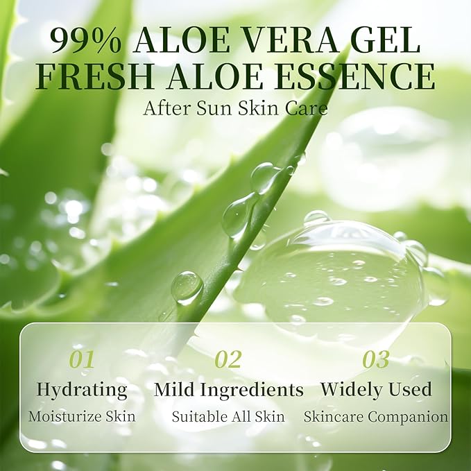 KONEUK 50 Pack Aloe Vera Gel for Face, Hair, Body, Skin, Sunburn Relief, 99% Pure Aloe Vera Gel for All Skin Types, Bulk Aloe Gel Travel Size for Soothing After Sun Skin Care Relief