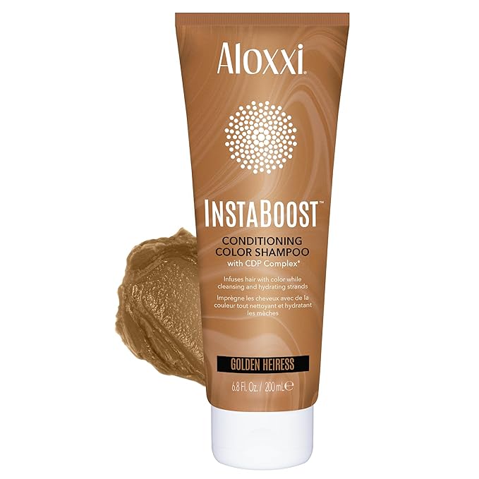 ALOXXI InstaBoost Conditioning Color Shampoo in Golden Heiress, Cleanses Hydrates and Refreshes Gold Blonde Tones, 6.8 Fl Oz
