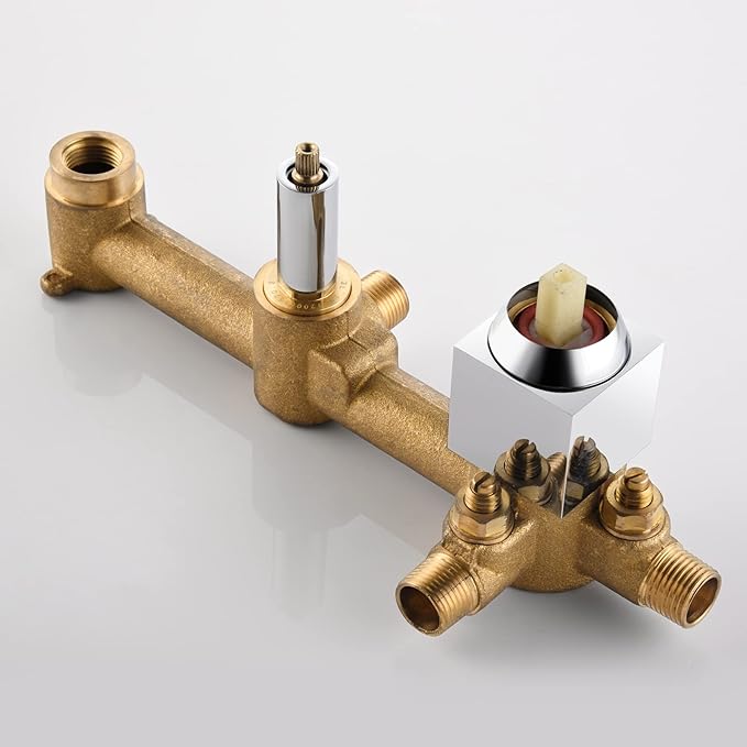 SUMERAIN Rainfall Shower System with Handheld Shower Head, Pressure Balancing Shower Mixer Valve Chrome Finish
