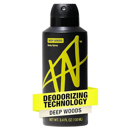 Jake Paul Deep Woods Body Spray for Men By W, Odor Blocking Body Deodorant, Long Lasting Protection, 3.4 fl oz