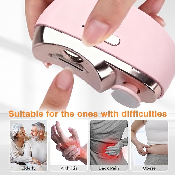 Easyclip Smart Nail Clipper - 3 in 1 Smart Electric Nail Clippers for Seniors, Baby and Adults,Polishing Clipper with LED Light,Suitable for Fingernail Toenails(Purple)