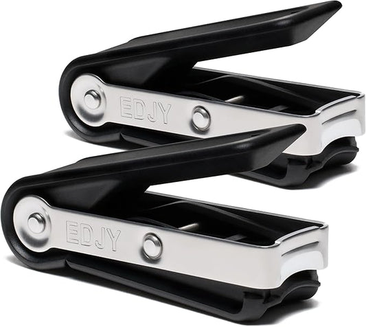EDJY Fingernail Cutter - Precision Stainless Steel Nail Cutter for Fingernails | Sharp Blade, Ergonomic Design, Durable & Rust-Resistant | Ideal for Men and Women | Black | 2-Pack