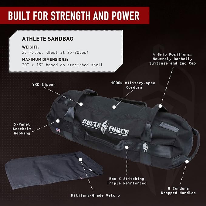 Brute Force Athlete Sandbag Training Kit - Green 25-75 pounds