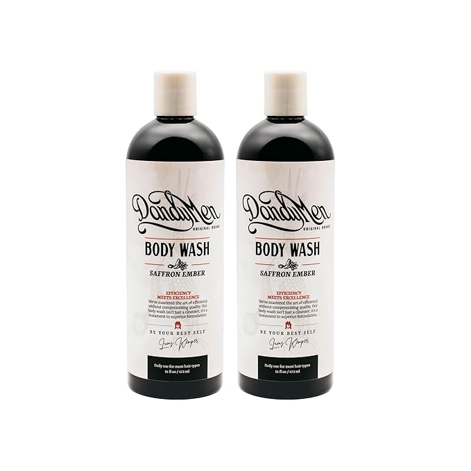 DandyMen Hydrating Bodywash for Men – 16oz (2-pack, Saffron Ember)