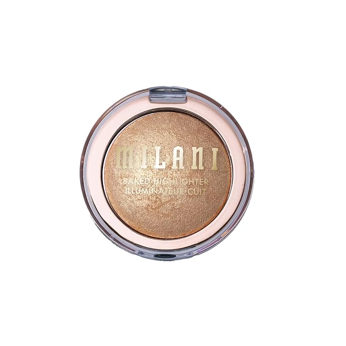Milani Baked Highlighter - Long-Lasting Powder for Natural Radiant Glow- Buildable & Blendable Face Makeup with Lit-From-Within Finish- Vegan, Cruelty-Free & Talc-Free, Made in Italy, Bronze Splendore
