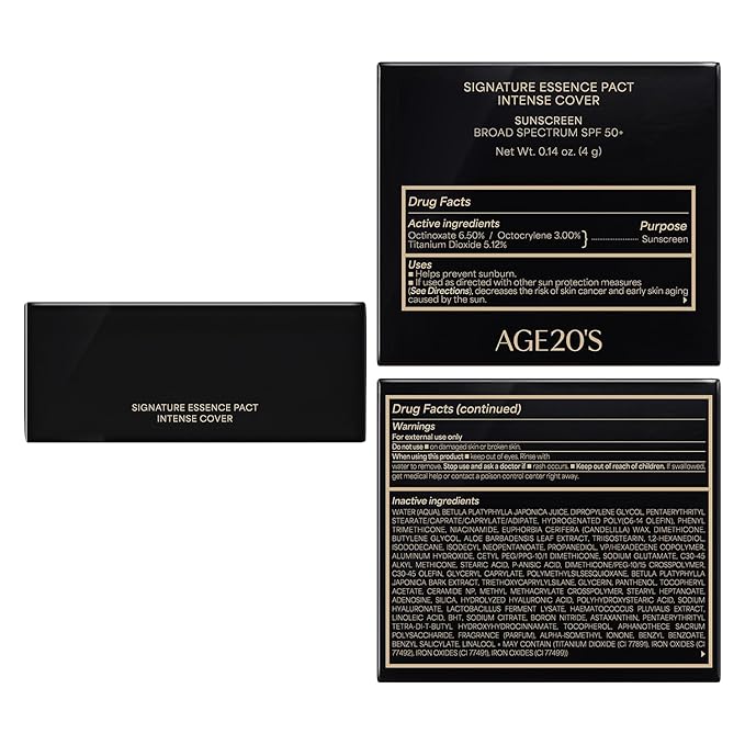 [MINI SIZE] AGE20'S Signature Essence Pact | 21W | Vegan Korean Cushion Foundation | Pack of 1 | Cream Foundation, Dewy & Glow Finish, Natural Coverage, SPF 50+ | 0.14 oz