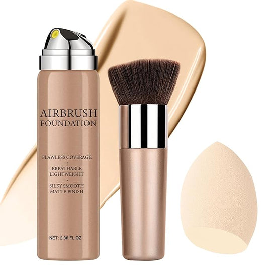 Airbrush Foundation Makeup Spray, Long Lasting Waterproof Full (#3 Nude) 2.36oz