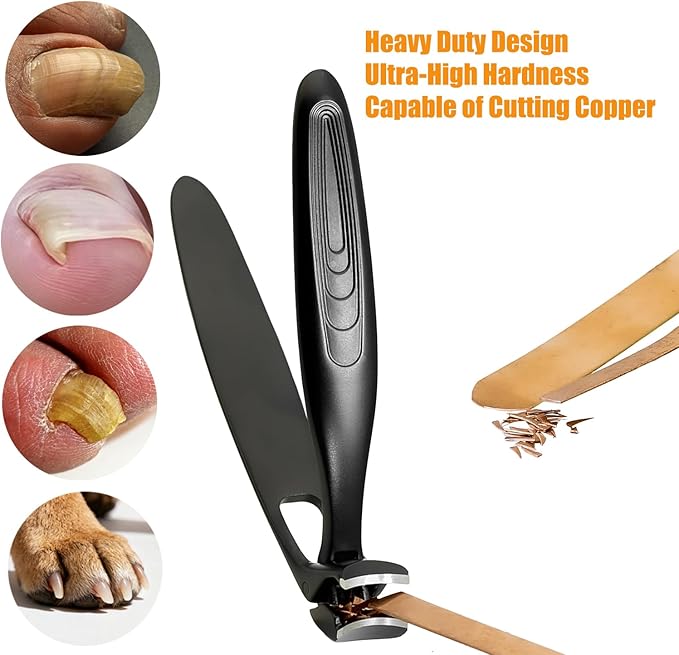 Precision Stainless Steel Heavy Duty Angled Head,Wide Jaw Clippers for Seniors and Man,Ingrown Toenail,Thick Nail.Extra-Long Handle, Extra-Large Slanted Nail Cutter. Men,Women,Elderly.7Pcs
