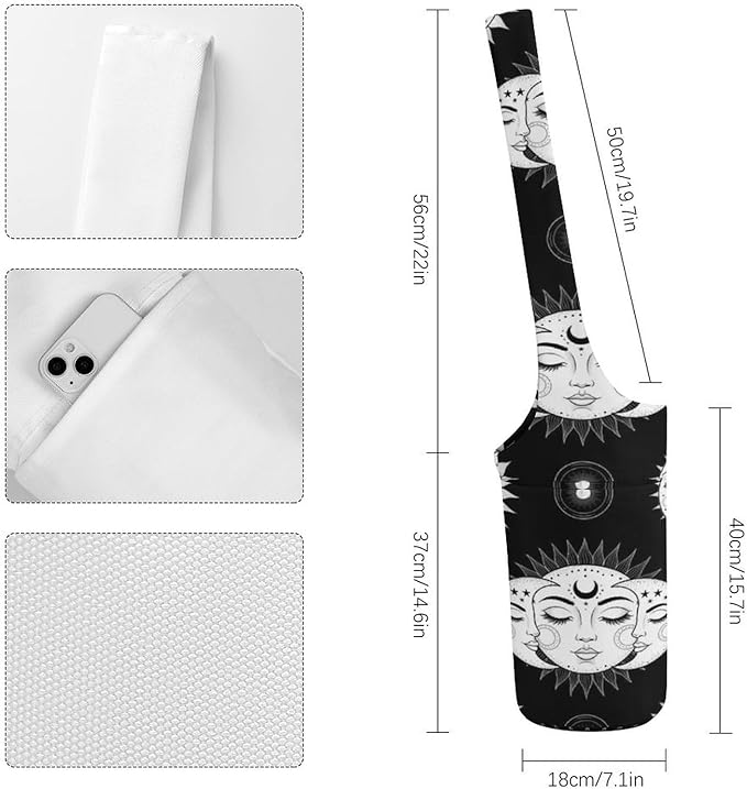 Portable Yoga Mat Carrier Single Shoulder Bag with Pocket Spacious for Yoga Gym Fitness Travel
