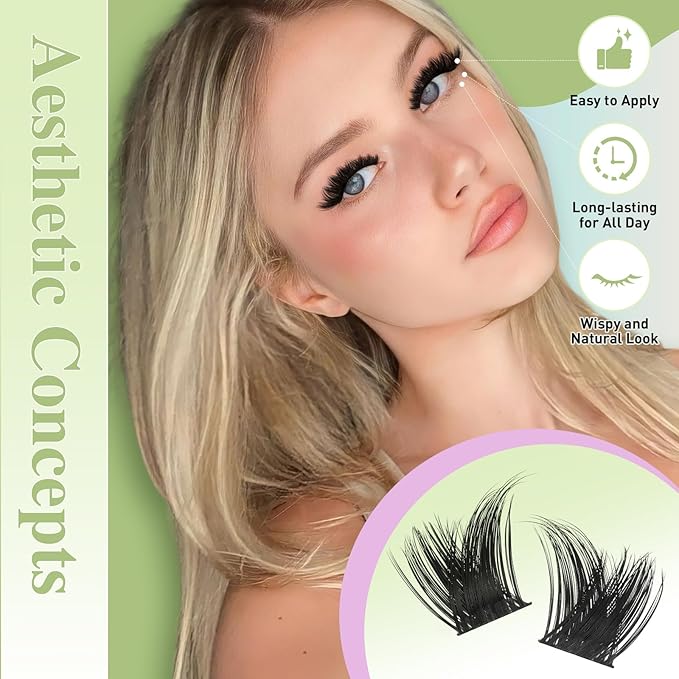 KEYYOU LASH Extension Kit 144Pcs Angel Lash Clusters Kit Thick Eyelash Extension Kit with Glue and Seal,Tweezers,Remover for DIY lash extension kit at Home（Kit-Angel A05-D-8-18MIX）