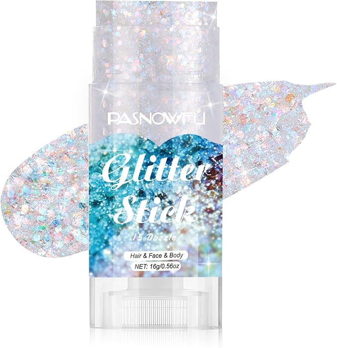 Dazzle Body Glitter Stick, Gel Face Glitter for Women and Girls, Gel Formula Hair Accessories for Festival Concert Party Makeup, Stage Performance Cosplay Costume Events
