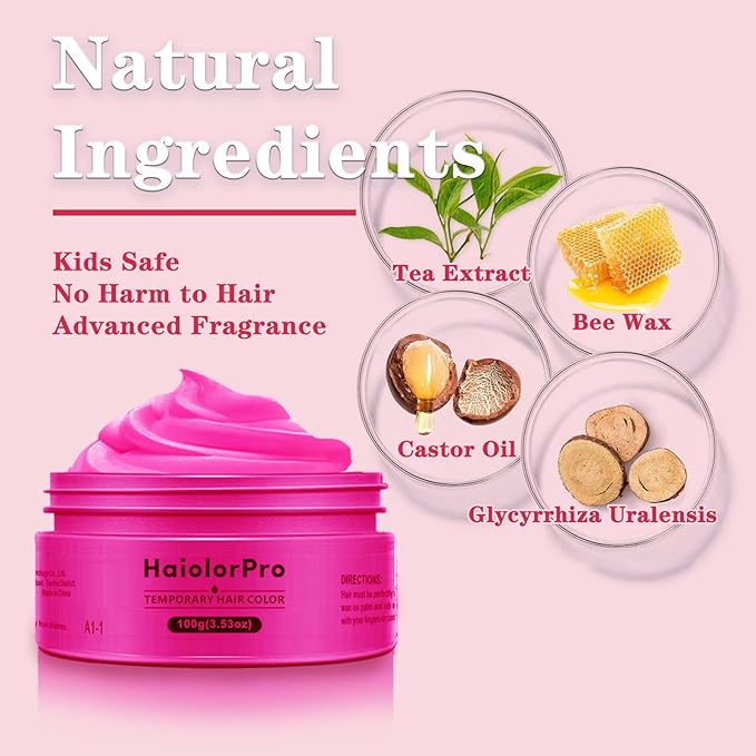 Pink Hair Color Wax, Temporary