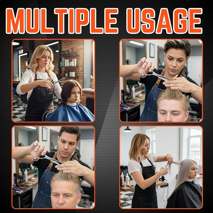 6-Inch Professional Hair Cutting Scissors with Ultra Sharp Blades, Premium Quality Stainless Steel Hair Scissors for Precise and Effortless Trimming, Ideal Barber Scissors for Home & Salon Use