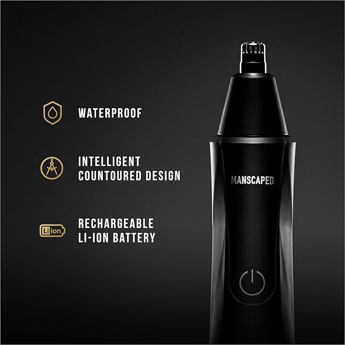 MANSCAPED® The Weed Whacker® Nose and Ear Hair Trimmer – 9,000 RPM Precision Tool with Rechargeable Battery, Wet/Dry, Easy to Clean, Stainless Steel Replaceable Blade