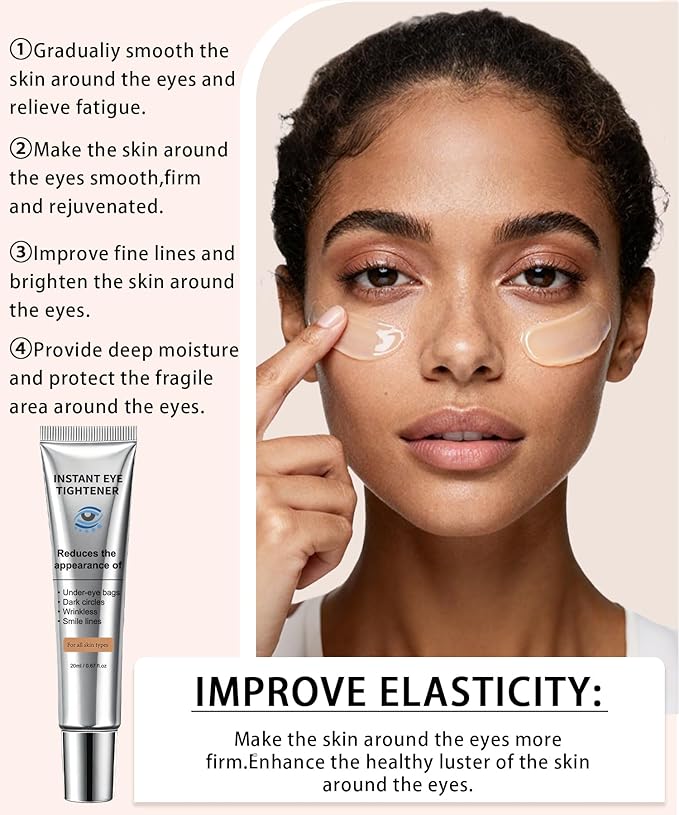 Instant Under Eye Lift Serum - Anti-Aging Formula for Under Bags and Wrinkles, Temporary Eye Tightener Cream Firming Primer Visibly Improves Dark Circles, Fine Lines & Crow's Feet, 1 PC, 0.7 Fl.Oz