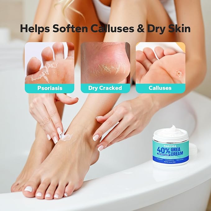 Urea Cream (5.29 Oz), Urea Cream 40 Percent with 2% Salicylic Acid, Foot Cream for Dry Cracked Heels and Feet, for Exfoliation, Skin Barrier Repair & Intensive Hydration