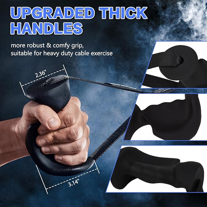 Exercise Handles - Ergonomic Gym Attachments for Cable Machine, Resistance Band Handles, Non-Slip D Handle Cable Attachment - Cable Handles for Pilates Strength Training Home & Public Gym