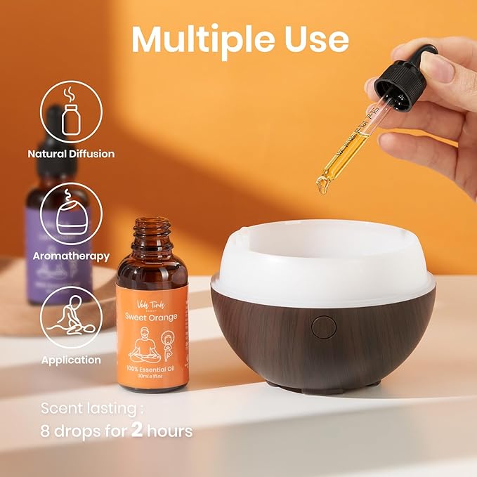Sweet Orange Essential Oils, 100% Pure Nature Organic Orange Oil for Mood Lift, Refreshing, Clear Head with Diffuser, 1 fl oz 30ml
