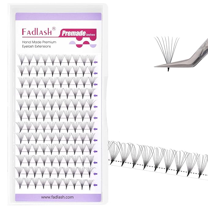 FADLASH Premade Lash Fans C Curl Premade Fans Eyelash Extensions 8D 0.07 Volume Lash Fans Premade Handmade Premade Lash Extensions Fans (8D-0.07C-11mm)