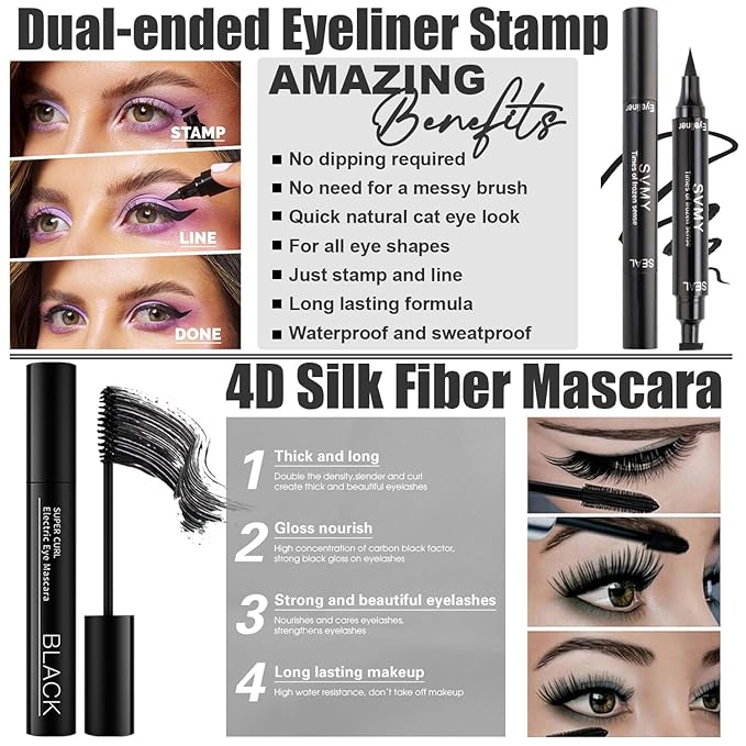 All in One Makeup Kit for Women Full Kit, Make Up Gift Set for Women Teens Girls, Includes Eyeshadow Foundation CC Lipstick Mascara Brush Sponge Brow Powder Soap Eyeliner Primer Contour Cosmetic Bag