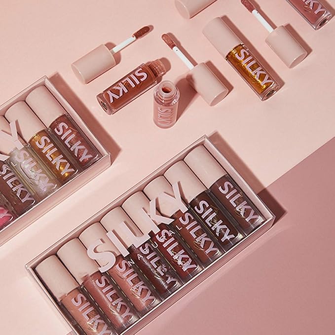 MAEPEOR Shiny Glossy Lipgloss Set 8PCS Non-Sticky Moisturizing Glossy