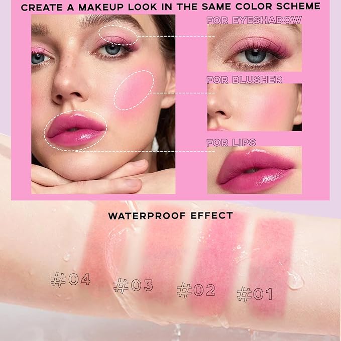 Cooling Water Jelly Tint, Cream Jelly Blush Stick Women #02