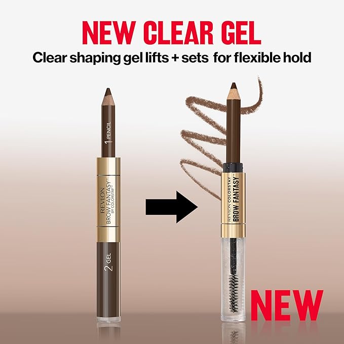 Revlon ColorStay Brow Fantasy, All In One Eyebrow Powder Pencil with Shaping Clear Gel, Gel Infused with Panthenol, Smudge-proof, 16HR Visibly Full Brows, 003 Medium Brown