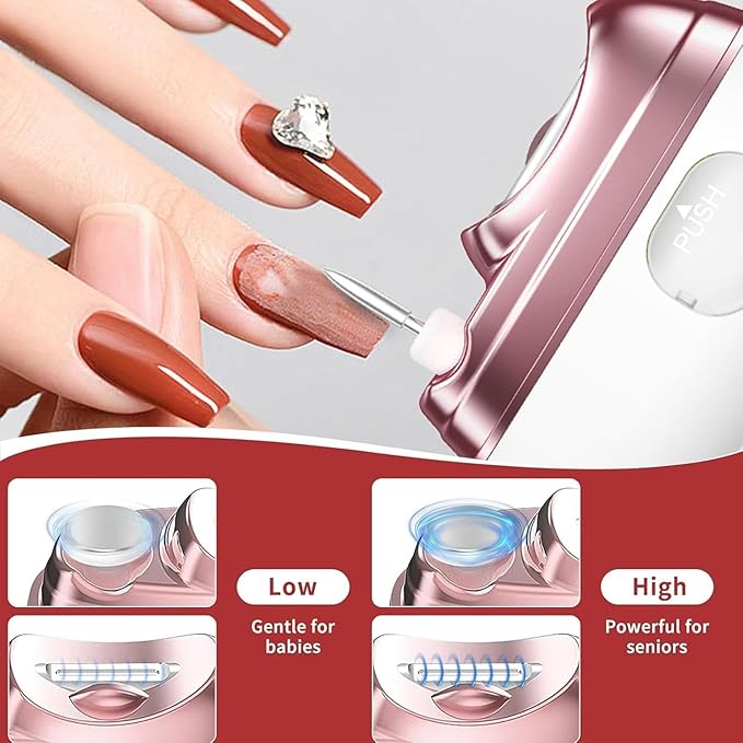 2026 Upgrade New Electric Nail Clipper,4 in 1 Automatic Nail Trimmer with Nail File/Polishing/Gel Nail Light,2-Speed Automatic Trimmer with LED Light & Debris Storage,for Seniors, Adults,Kids（Orange）
