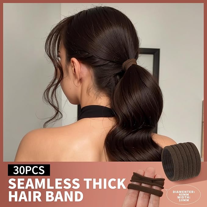 Teenitor Hair Accessories Kit for Woman & Girls: 500pcs Elastic Hair Bands; 30pcs Ponytail Holders, 30pcs Seamless Thick Hair Bands; 40pcs Bobby Hair Pins (Brown)