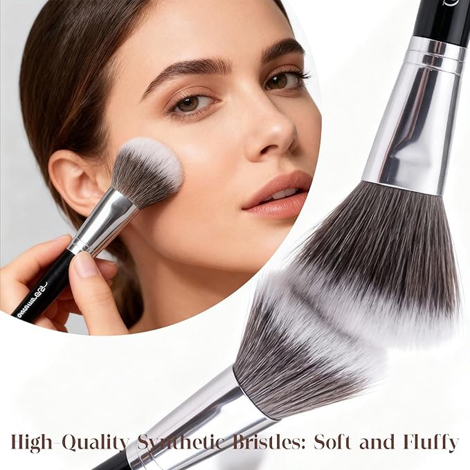 GUOXIAONIU Angled Blush Brush, Bronzer Brush, Contour Brushes For Makeup, Foundation Brush, Angled Makeup Brush, Soft Dense Bristles Vegan & Cruelty-Free, Ideal For Liquid Cream And Powder Cosmetics