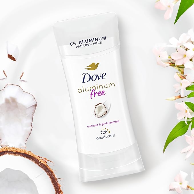 Dove Aluminum Free Deodorant for Women 3 Count Coconut and Pink Jasmine 72 hour odor protection 2.6 oz