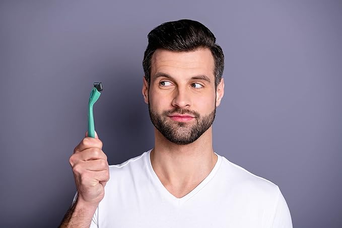 Preserve POPi Shave 5 Razor System Made with Recycled Ocean Plastic and 5-blade cartridge, Charcoal Grey