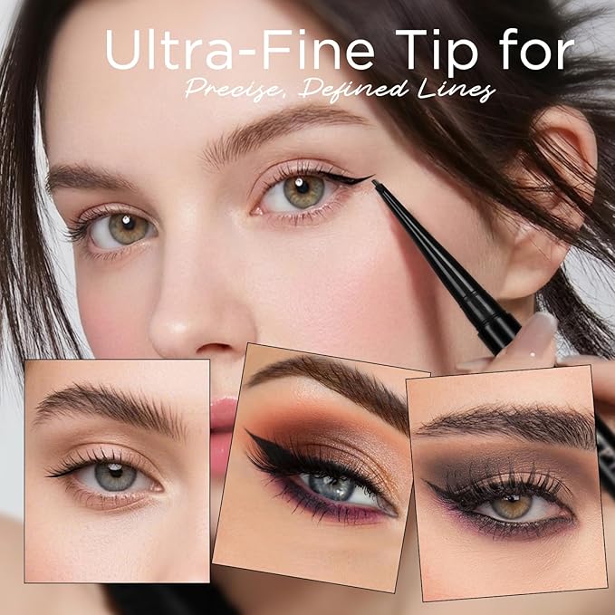 BEPHOLAN Black Eyeliner Pencils,D-tips Waterproof Gel Eyeliner Pencil Waterline Eye Liner Pen for Women Waterproof Smudge Proof Long-lasting (BLACK-D)
