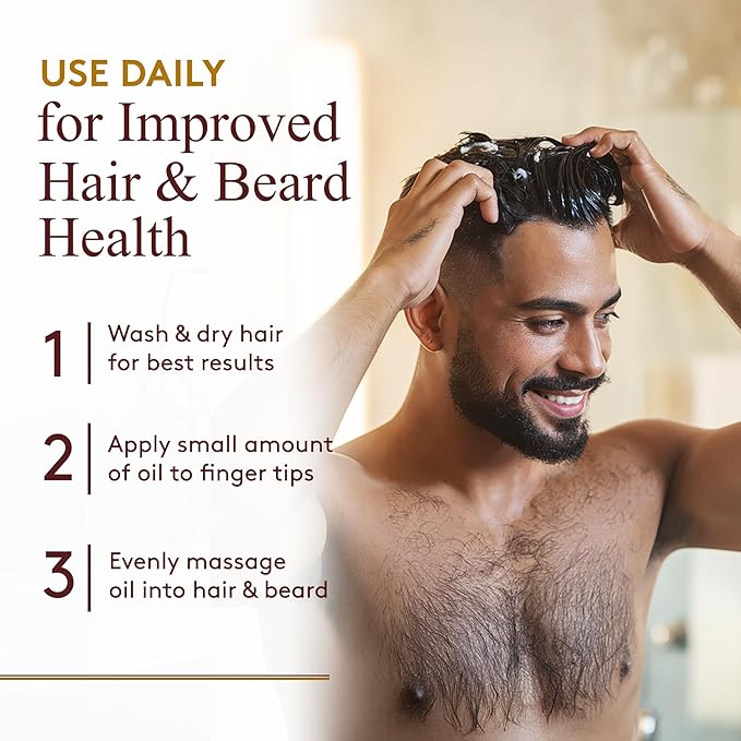 OKAY | Men's Castor Oil Beard and Hair Growth Oil | For All Hair Types & Textures | Stimulates Hair Growth | Readily Absorbed | Free of Silicone & Paraben , Brown , 4 oz