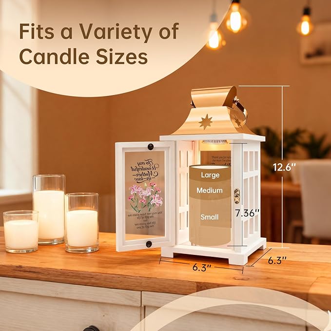 Mother in Law Gifts - Candle Warmer Lamp with Timer Dimmer, Heartfelt Wax Melter Lantern for Mother in Law Birthday Mothers Day Christmas
