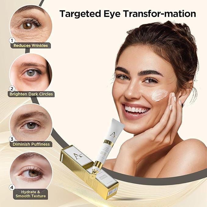 Abarno Retinol Eye Cream for Dark Circles and Puffiness – Hydrating Eye Serum for Wrinkles and Fine Lines, Anti-Aging Under eye Cream for Women, 0.71 fl oz