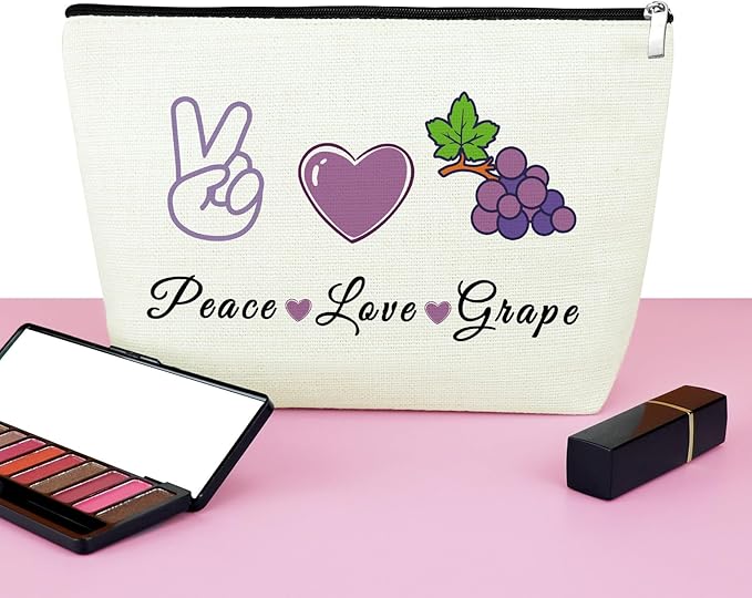 Mxrymvu Fruit Lover Gifts Makeup Bag Gifts for Grape Lovers Fruit Themed Gifts for Adults Cosmetic Bag Friendship Gift for Girls Fruit Gifts for Women Birthday Party Gift Travel Pouch