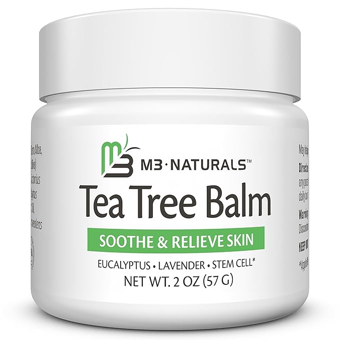 Tea Tree Oil Foot Balm – Soothing Moisturizer for Dry, Cracked Feet & Nails | Hydrating & Nourishing Skin Care for Tired, Rough, and Calloused Feet | Refreshing 2 oz Balm by M3