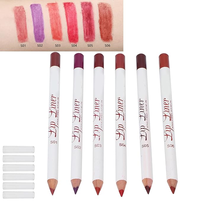 6pcs Lip Liner, Professional Waterproof Matte Long Lasting Long