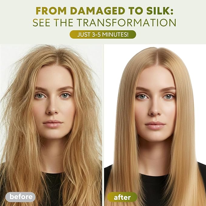 blue fresh Silin Repair Hair Mask for Dry, Damaged & Color – Treated Hair – Deep Conditioning Hair Treatment with Keratin, Amino Acids & Olive Oil, Frizz - Control, Soft & Shiny Results, 4.23 fl oz | Keratin, Conditioning, Natural, Hydrating, Floral Sc...