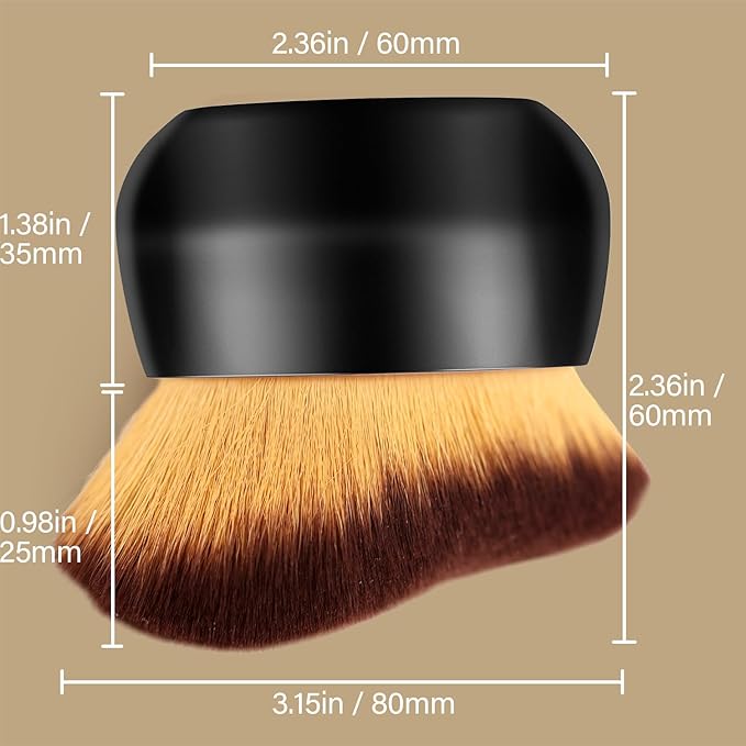 Extra Large Body Makeup Brush For Self Tanner, Leg Makeup &Bronzer Blend,75 mm Wide-headed Kabuki Brush Provides Pretty Application, Face& Back Makeup Brush, Wet& Dry Use, Stocking Stuffers for Women