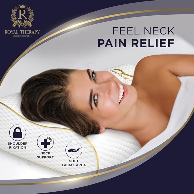 Memory Foam Pillow, 2-Pack King Cervical Pillow for Neck, Contour, Pillow for Neck and Shoulder Pain, Side Sleeper Pillow for Shoulder, Side Sleeping