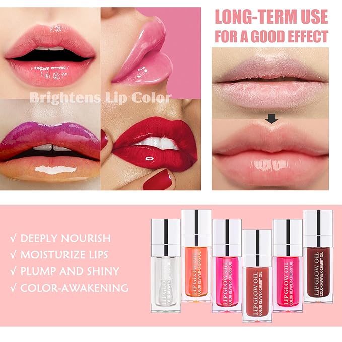 3PCS Lip Oil Set, Hydrating Lip