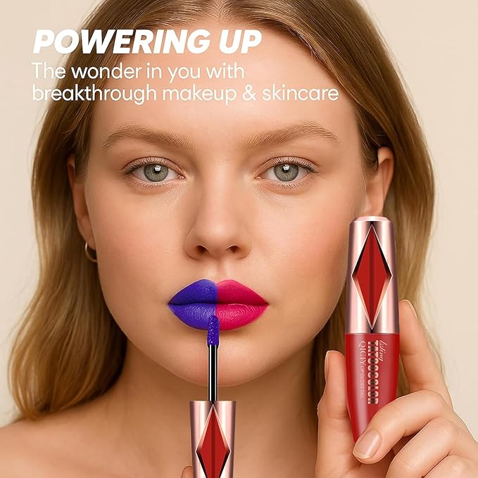 2Pcs Peel Off Lip Stain, Long Lasting Lip Stain Peel Off Masque, Waterproof and Transfer Proof Nude Lip Tint, Peelable Tattoo Lip Gloss Liner, Formula for Elegant Finish Makeup Lip-Tint Set (#4)