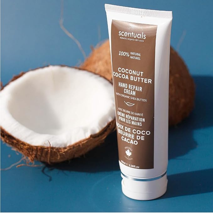 Scentuals Hand Cream Set of 2, with Shea Butter, Cocoa Butter, Argan & Almond oil, Moisturizing Dry Hands. Coconut Cocoa Butter + Grapefruit Turmeric | 100ml (3.4fl.oz) x 2.