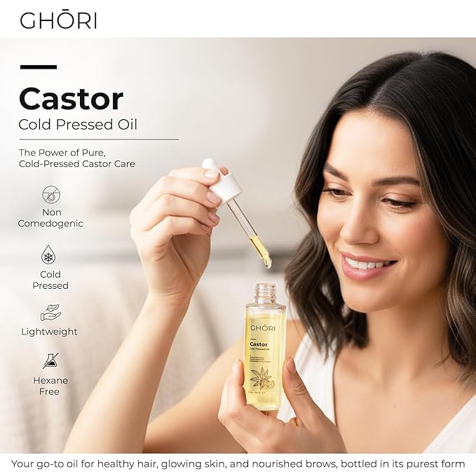 Castor Oil | 100% Pure Cold Pressed | Hexane-Free | Non-Comedogenic | Strengthens Hair, Brows & Lashes | Deeply Nourishes Skin | 2 fl oz / 59ml