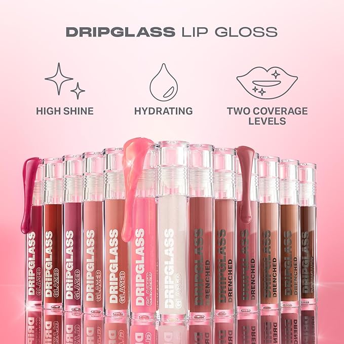 MORPHE Dripglass High Shine Lip Gloss - Semi-Sheer or Full Coverage Lip Color with Glass-Like Shine and Nonsticky Finish - Infused With Squalane & Vitamin E - Peach Prism (0.13 Fl Oz)