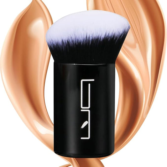 Brush Master Angled Foundation Makeup Brush, Kabuki Brush For Powder, Blush, Bronzer, Concealer, Portable Brush Cover, Perfect for Travel