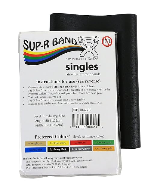 CanDo 10-6305 Sup-R Latex Free Exercise Band 5' Singles,